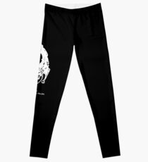 Fenrir ist frei, die Sterne fallen - Hund Norse Viking Mythologie schwarz-weiße Tinte gravierte Holzschnittart mit Runentext Leggings