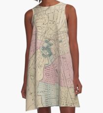 Vintage Map of Elizabeth New Jersey (1872) A-Line Dress