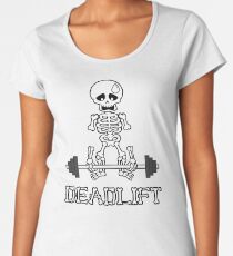 Deadlift Gym Skeleton Premium Scoop T-Shirt