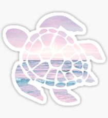 Sea Turtle Pink Beach Sticker