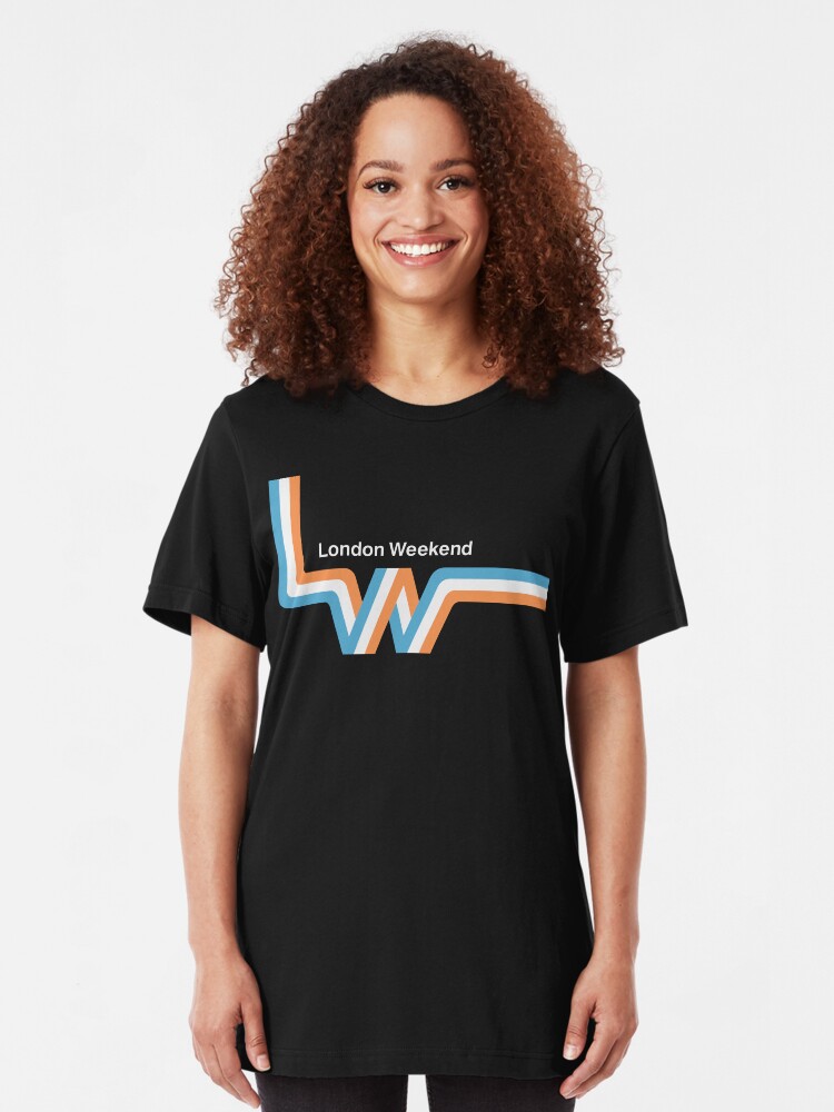Alternate view of Retro LWT "ribbon" television logo Slim Fit T-Shirt