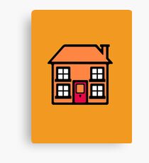 Retro TV Play School house logo graphic Canvas Print