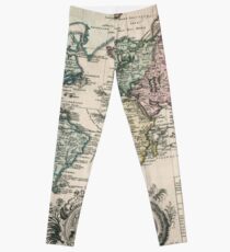 Vintage Map of The World (1753) Leggings