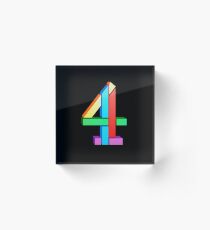 Channel 4 retro logo Acrylic Block