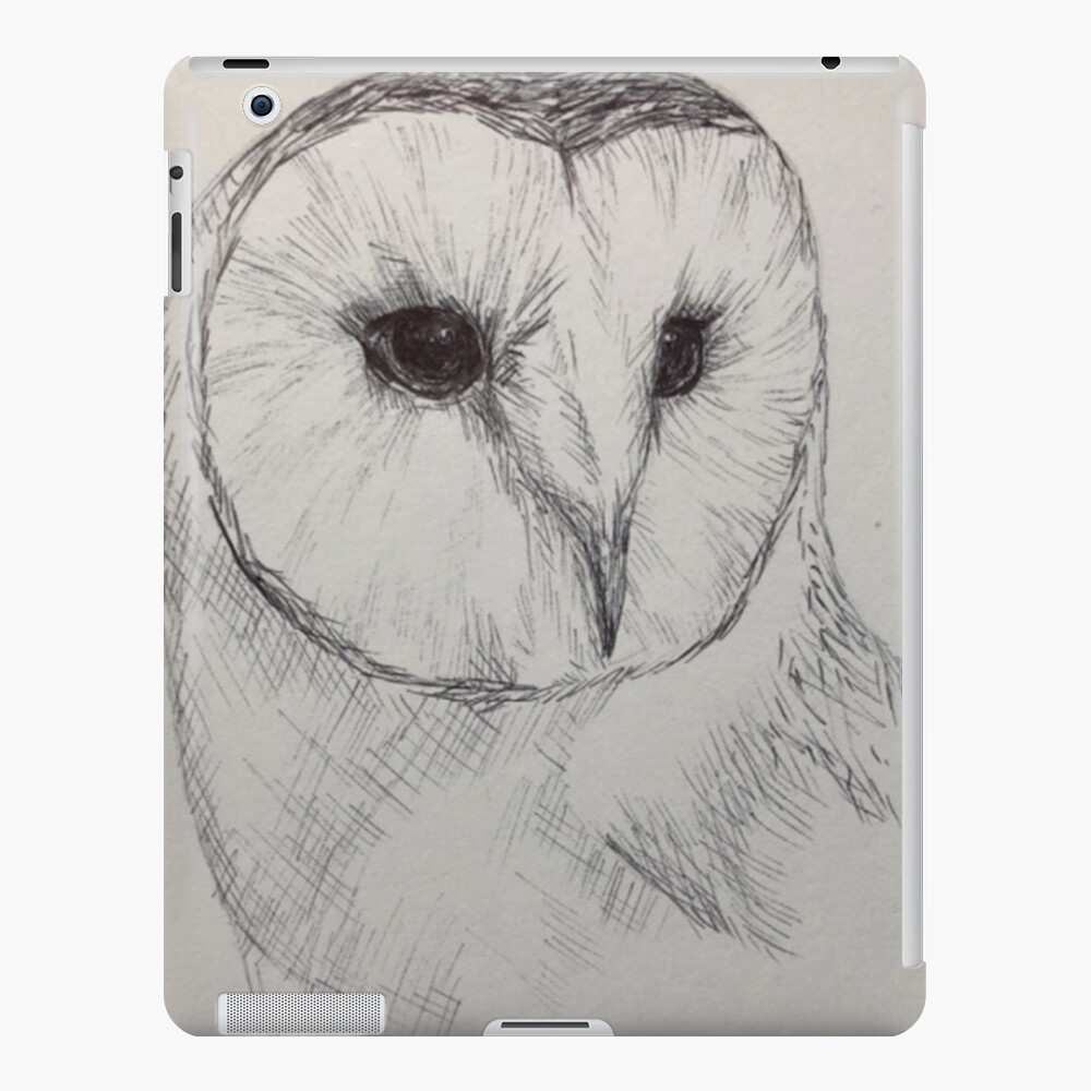 Barn Owl Sketch Ipad Case Skin By Alicedesigns297 Redbubble