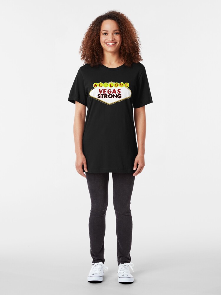 Alternate view of We Love #VEGAS STRONG Slim Fit T-Shirt