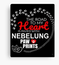 Lienzo El camino a mi corazón está pavimentado con Nebelung Paw Prints - regalo para apasionados dueños de gatos Nebelung
