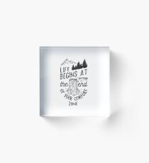 Life Begins At The End Of Your Comfort Zone (Black) Acrylic Block