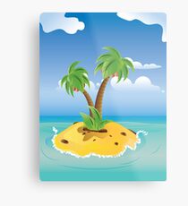 Cartoon Palm Island Metal Print