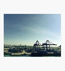 Cargo Ship And Cranes At Laem Chabang Port Photographic Print