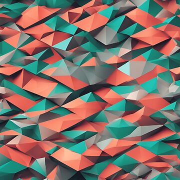 Artwork thumbnail, Low Poly Abstract Green and Orange Pattern by inspire-gifts