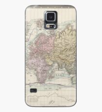 Vintage Map of the World (1875) Case/Skin for Samsung Galaxy
