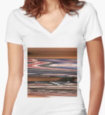 Pattern, tracery, weave, figure, structure, framework, composition, frame, texture Women's Fitted V-Neck T-Shirt