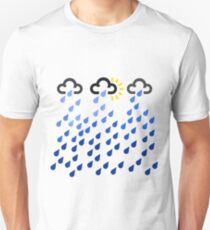 Weather symbols rainy forecast art pattern Unisex T-Shirt
