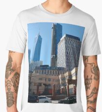 New York, Manhattan, Brooklyn, New York City, architecture, street, building, tree, car, pedestrians, day, night, nightlight, house, condominium,  Men's Premium T-Shirt