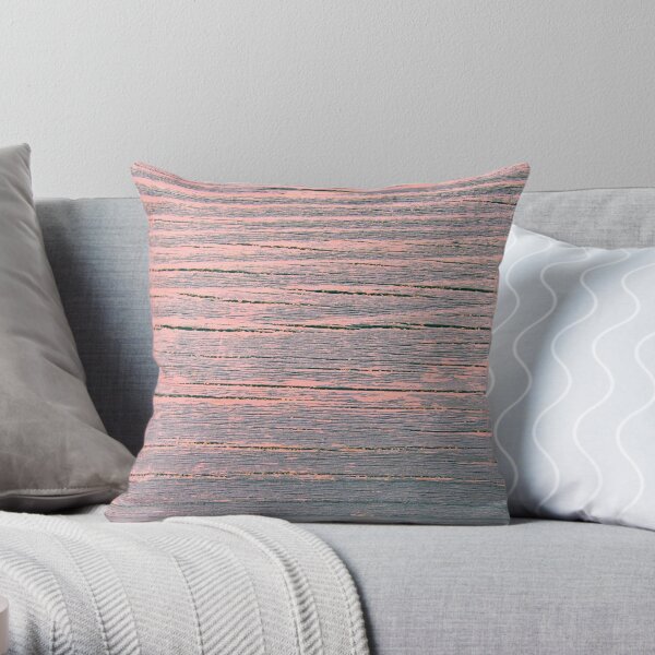 Rustic weathered wood pink and blue ombre shabby Throw Pillow