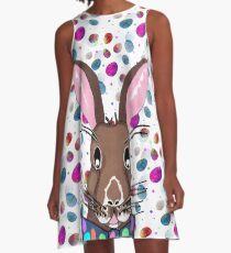Easter Bunny Easter Eggs A-Linien Kleid