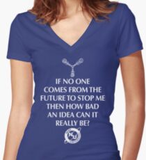 Nerd Time Travel Women's Fitted V-Neck T-Shirt