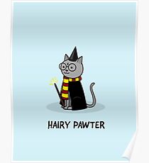 Hairy Pawter Cat Poster
