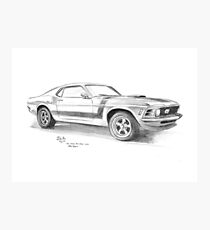 Lámina fotográfica 1970 Ford Mustang Fastback 302