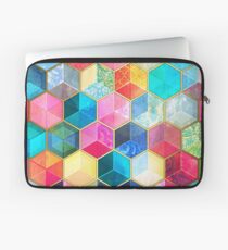 Funda para portátil Crystal Bohemian Honeycomb Cubes - patrón hexagonal de colores