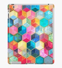Crystal Bohemian Honeycomb Cubes - colorful hexagon pattern iPad Case/Skin