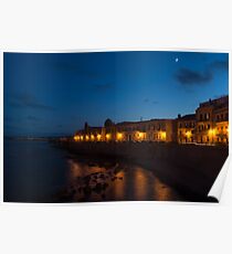 Syracuse Sicily Seaside Moonrise Poster