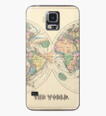 Vintage Map of The World (1872) Case/Skin for Samsung Galaxy