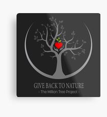 Geben Sie zurück zu Natur-Logo - dunklen Hintergrund Metalldruck