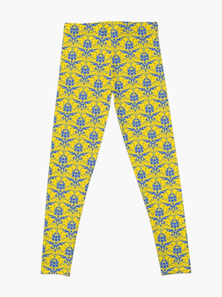 blue and yellow leggings