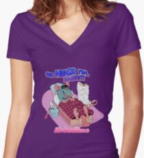 BEDTIME RAT Women's Fitted V-Neck T-Shirt