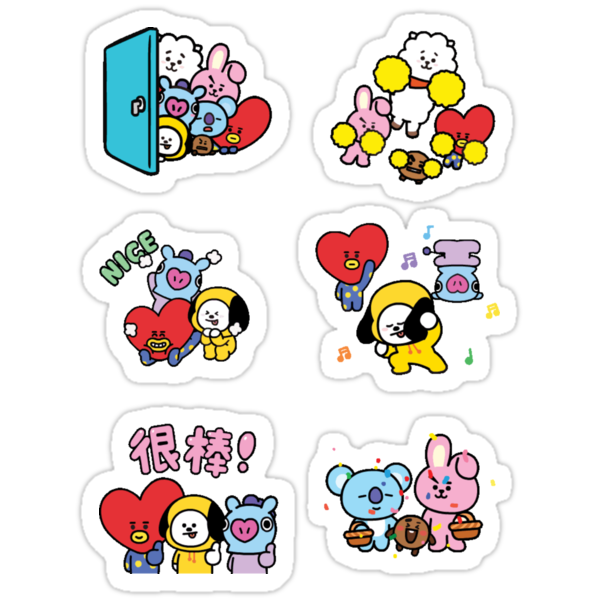 bt21 group stickers  Stickers  by odinsxn Redbubble
