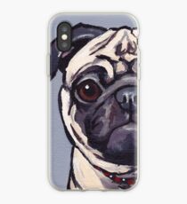 Pug Art, Cute pug painting iPhone Case
