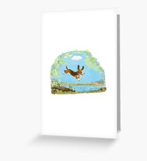 Happy Basset hound dog Greeting Card