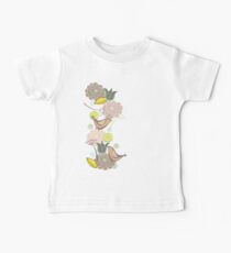 Pink Floral Potpourri Garden and Birds Baby Tee