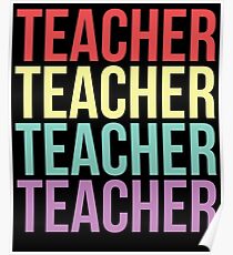 Teacher - Retro Vintage Typography Poster
