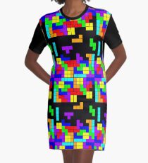 Tetris Making Tetris Fall Graphic T-Shirt Dress