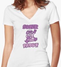 super prout cartoon rigolo Women's Fitted V-Neck T-Shirt