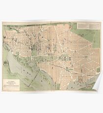 Vintage Map of Washington DC (1892) Poster