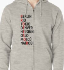 La Casa de Papel Names of Cities Zipped Hoodie