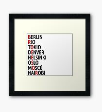 La Casa de Papel Names of Cities Framed Print