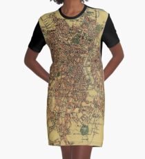 Vintage Map of Sao Palo Brazil (1913) Graphic T-Shirt Dress