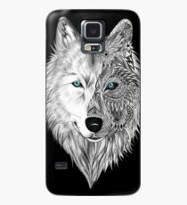Der weiße Wolf Mandala - Schwarz Hülle & Klebefolie für Samsung Galaxy