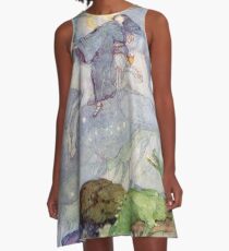 St George und der Drache - Vintage Illustration Anne Anderson A-Linien Kleid