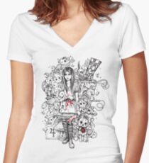 wonderland shattered Women's Fitted V-Neck T-Shirt