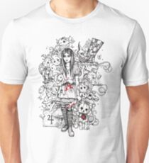 Camiseta unisex país de las maravillas destrozado