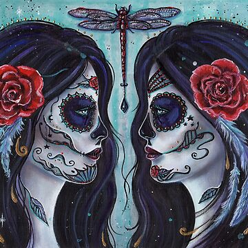 Artwork thumbnail, Bound for eternity day of the dead by Renee L Lavoie by fairylover17