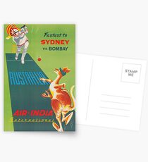 Sydney, Australia, Kangaroo, Cricket, Vintage Travel Poster Postcards