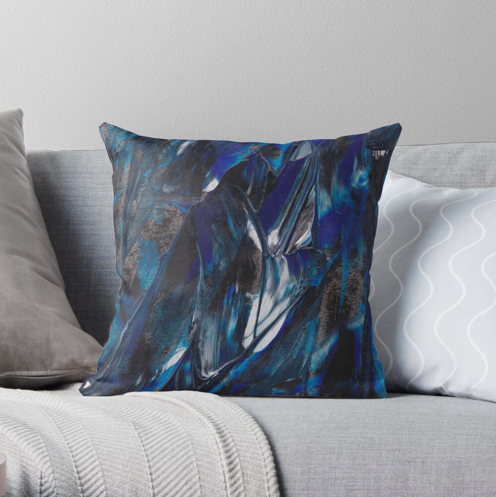 Waves Triptych I Throw Pillow
