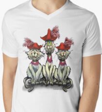 Cats in Red Hats Men's V-Neck T-Shirt